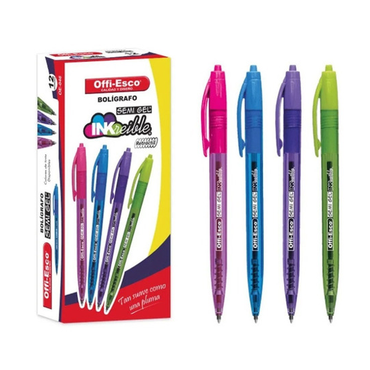 Bolígrafo de gel borrable, bolígrafos retráctiles de tinta de gel de 0.028  in, bolígrafos de secado con borrador para niños, estudiantes y adultos (8