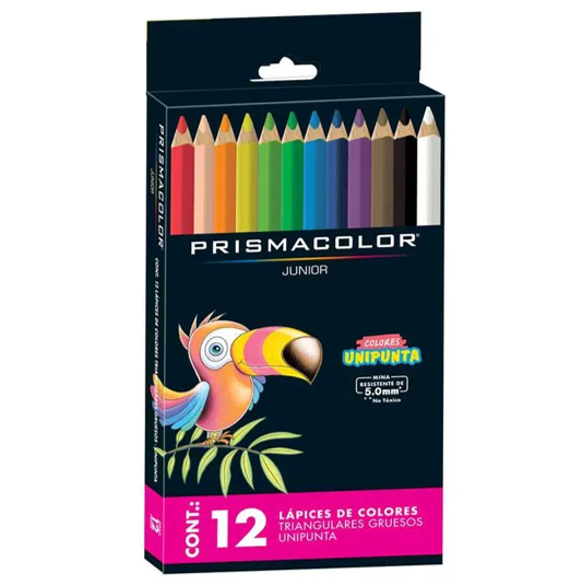 COLORES PRISMACOLOR X12 LARGO TRIANGULAR GRUESOS JUNIOR