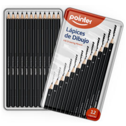 EST LAPIZ GRADUADO POINTER X12 CAJA METALICA