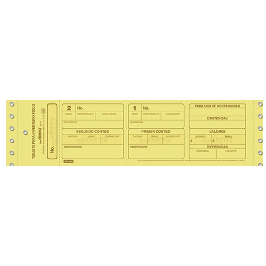 FORMA MINER 3019 TARJETA INVENTARIO X100