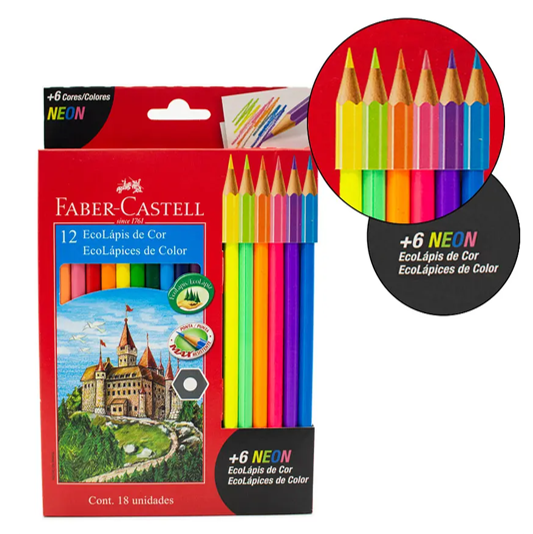 COLORES FABER 12+6 COLOR NEON