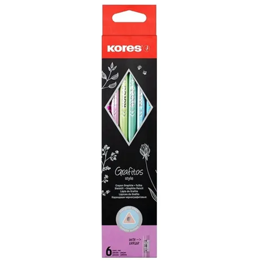 LAPIZ KORES METALICOS TRIANGULAR X6